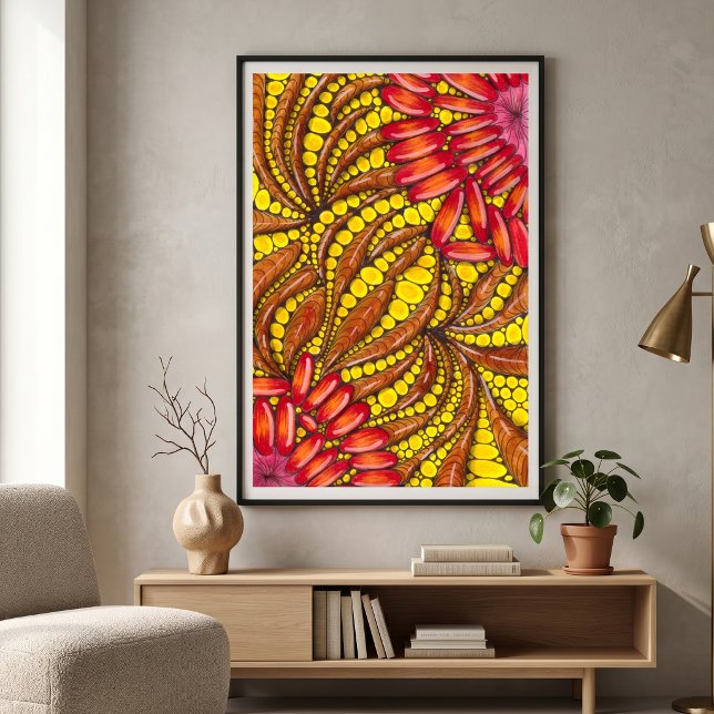 Warmer Boho-Organischer Abstract-Maximalist Poster (Von Creator hochgeladen)