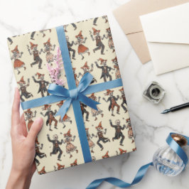 Warmer Elfenbein | Halloween-Skelett Geschenkpapier