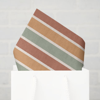 Warmer Erdtön-Streifen Herbst Neutrale Gestreifte Seidenpapier
