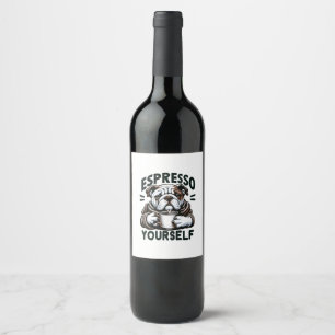 Warmer Espresso Bulldog - Gemütlicher Kaffee  Weinetikett