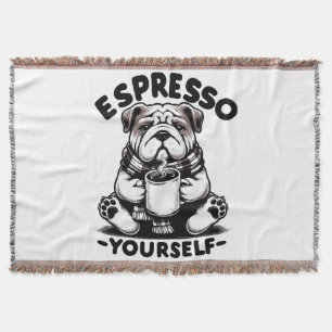 Warmer Espresso Bulldogge Decke