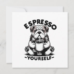 Warmer Espresso Bulldogge Einladung