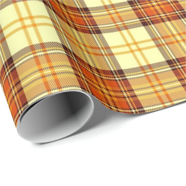 Warmer Fall kariert Geschenkpapier (Rolleneckpunkt)