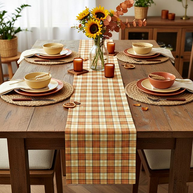 Warmer Fall kariert Mittelgroßer Tischläufer (Von Creator hochgeladen)