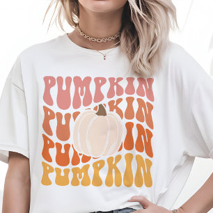 Warmer farbiger Fall Retro Pumpkin Text T - Shirt