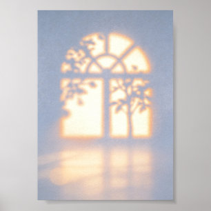 Warmer Fensterlicht-Schatten-Minimalist-Kunst Poster