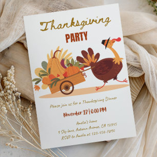 Warmer & gemütlicher Thanksgiving-Dinner-Party Einladung