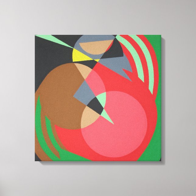 Warmer geometrischer abstrakter Leinwanddruck (Vorderseite)