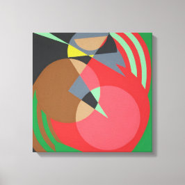Warmer geometrischer abstrakter Leinwanddruck