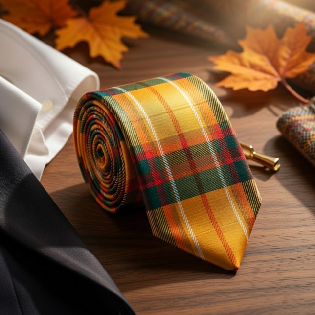 Warmer Herbst-Ernte-Tartan-Karomuster Krawatte (Von Creator hochgeladen)