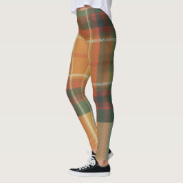 Warmer Herbst-Ernte-Tartan-Karomuster Leggings