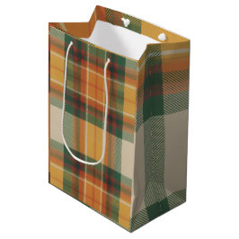 Warmer Herbst-Ernte-Tartan-Karomuster Mittlere Geschenktüte