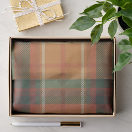 Warmer Herbst-Ernte-Tartan-Karomuster Seidenpapier