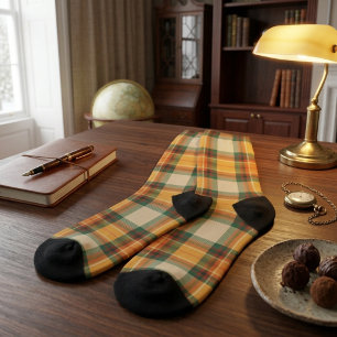 Warmer Herbst-Ernte-Tartan-Karomuster Socken