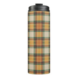 Warmer Herbst-Ernte-Tartan-Karomuster Thermosbecher
