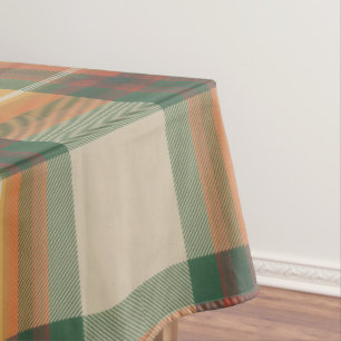 Warmer Herbst-Ernte-Tartan-Karomuster Tischdecke