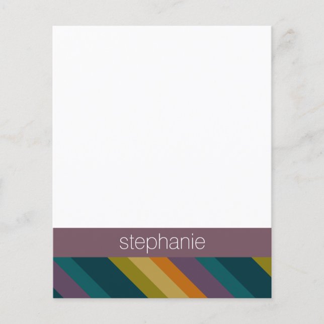 Warmer Herbst Streifen Muster Individuelle Name (Vorderseite)