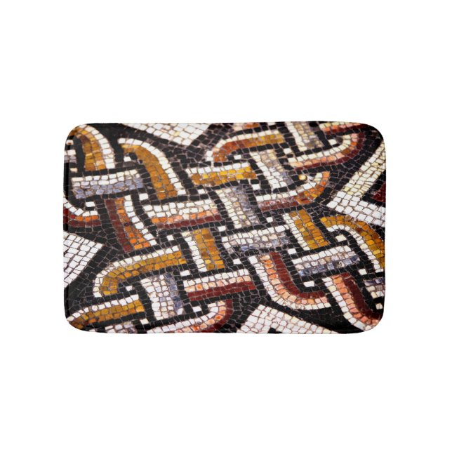 Warmer Herbst Toned Roman Tile Mosaik Badematte (Vorderseite)