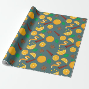 Warmer Herbstzitrus und Anise Nahtloser Erntedank Geschenkpapier