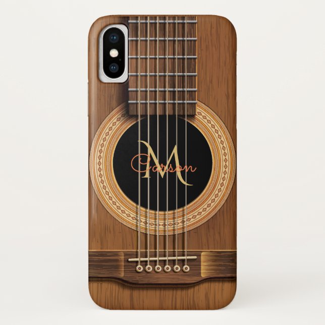 Warmer hölzerner Akustikgitarre iPhone X Fall Case-Mate iPhone Hülle (Rückseite)