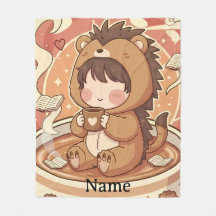 Warmer Igel-Brau-Cozy-Fleece-Decke