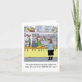 Warmer Kaffee Feiertag Sonniger Cartoon Weihnachte Feiertagskarte