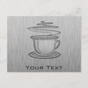 Warmer Kaffee; Metallaussehen Postkarte