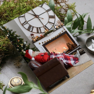 Warmer Kamin Santa Frohe Weihnachten Mitteilungskarte