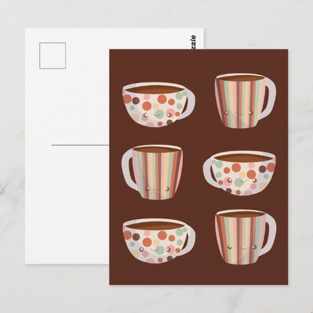 Warmer Kreis auf Kaffeetassen Postkarte (Vorne/Hinten)
