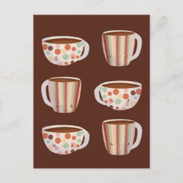 Warmer Kreis auf Kaffeetassen Postkarte
