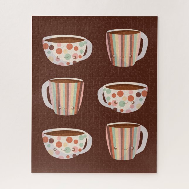 Warmer Kreis auf Kaffeetassen Puzzle (Vertikal)