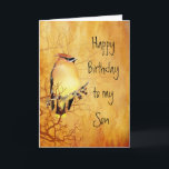 Warmer Kupfer Zeder Waxwing Bird Son Birthday Karte<br><div class="desc">Kupfer Zedernholz Waxwing Bird zum Geburtstag für deinen Sohn</div>