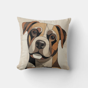 Warmer Natur-Beiger Patchwork-Boxer Kissen