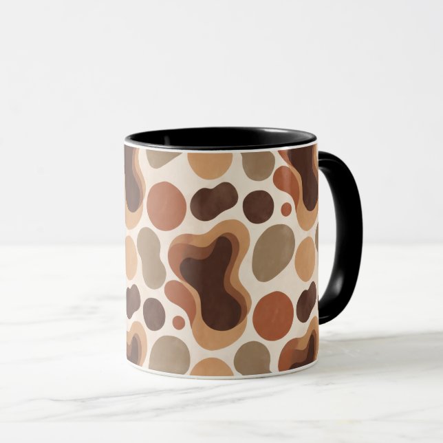 Warmer neutraler abstrakter Becher – modernes orga Tasse (VorderseiteRechts)