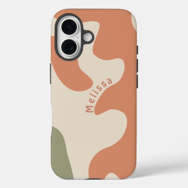 Warmer neutraler Boho Bio geformter Personalisiert Case-Mate iPhone Hülle (Rückseite)