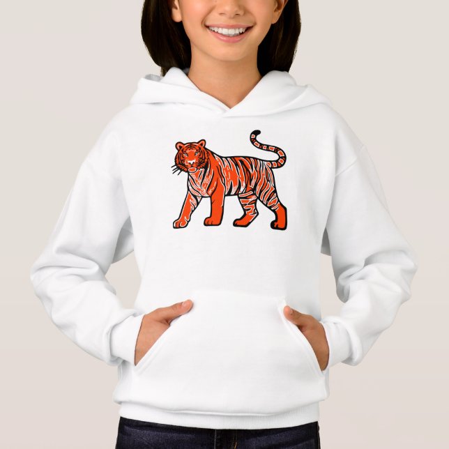 Warmer orange Tiger Hoodie (Vorderseite)