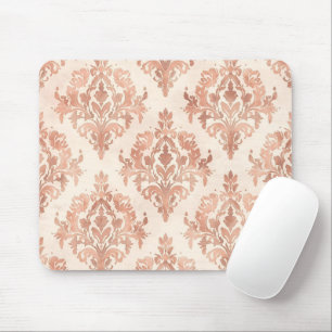 Warmer Pfirsich-Damask Wasserfarbe Ornamental Must Mousepad
