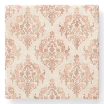 Warmer Pfirsich-Damask Wasserfarbe Ornamental Must