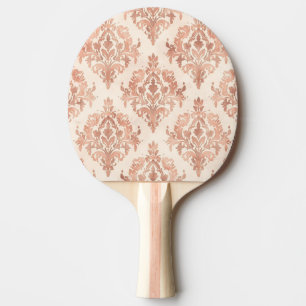 Warmer Pfirsich-Damask Wasserfarbe Ornamental Must Tischtennis Schläger
