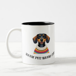 Warmer Pup, Warmer Cup - Dackel in Sweater Tasse