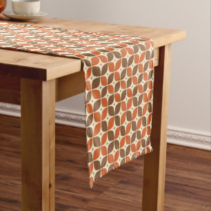 Warmer Retro-Boomerang im Mid-Century Atomic-Stil Kurzer Tischläufer