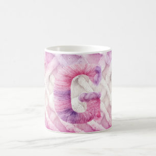Warmer rosa Lila Buchstabe G Kaffeetasse