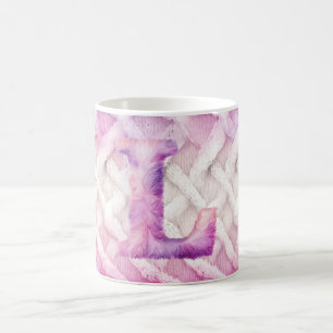 Warmer rosa Lila Buchstabe L Kaffeetasse