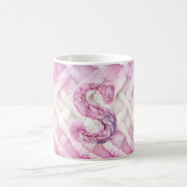 Warmer rosa Lila Buchstabe S Kaffeetasse (Mittel)