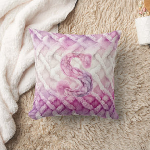 Warmer rosa Lila Buchstabe S Kissen