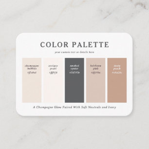 Warmer Rosaton & Champagner Hochzeitsfarbpalette K Begleitkarte