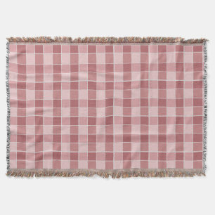Warmer Rosé-Schachbrettmuster Soft Pink & Terrakot Decke