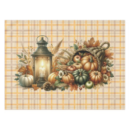 Warmer roter und orangefarbener Farmhouse-Erntedan Tischdecke