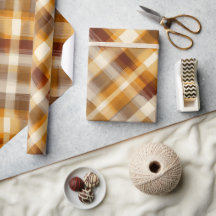 Warmer Senfbrauner Herbst-Tartan-Karomuster