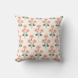 Warmer Sonnenuntergang Vintage Botanische Wiesenbl Kissen